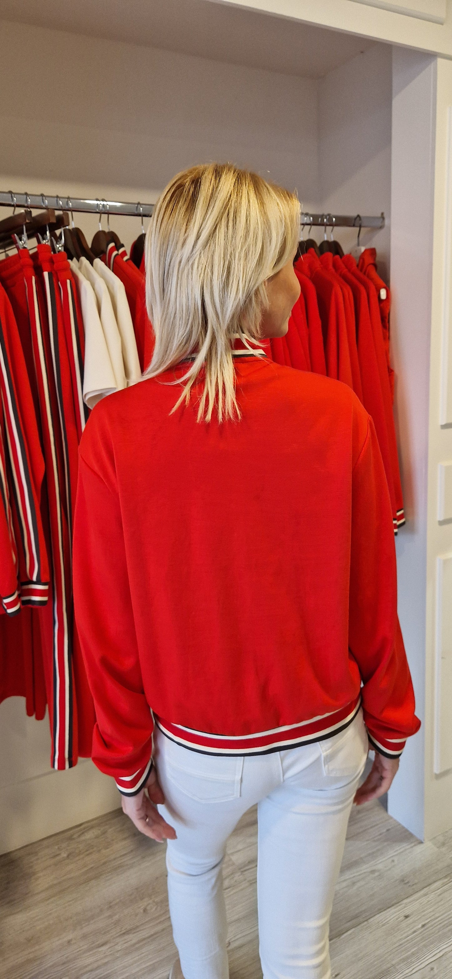 Red Espresso With Stripe Detail Jacket