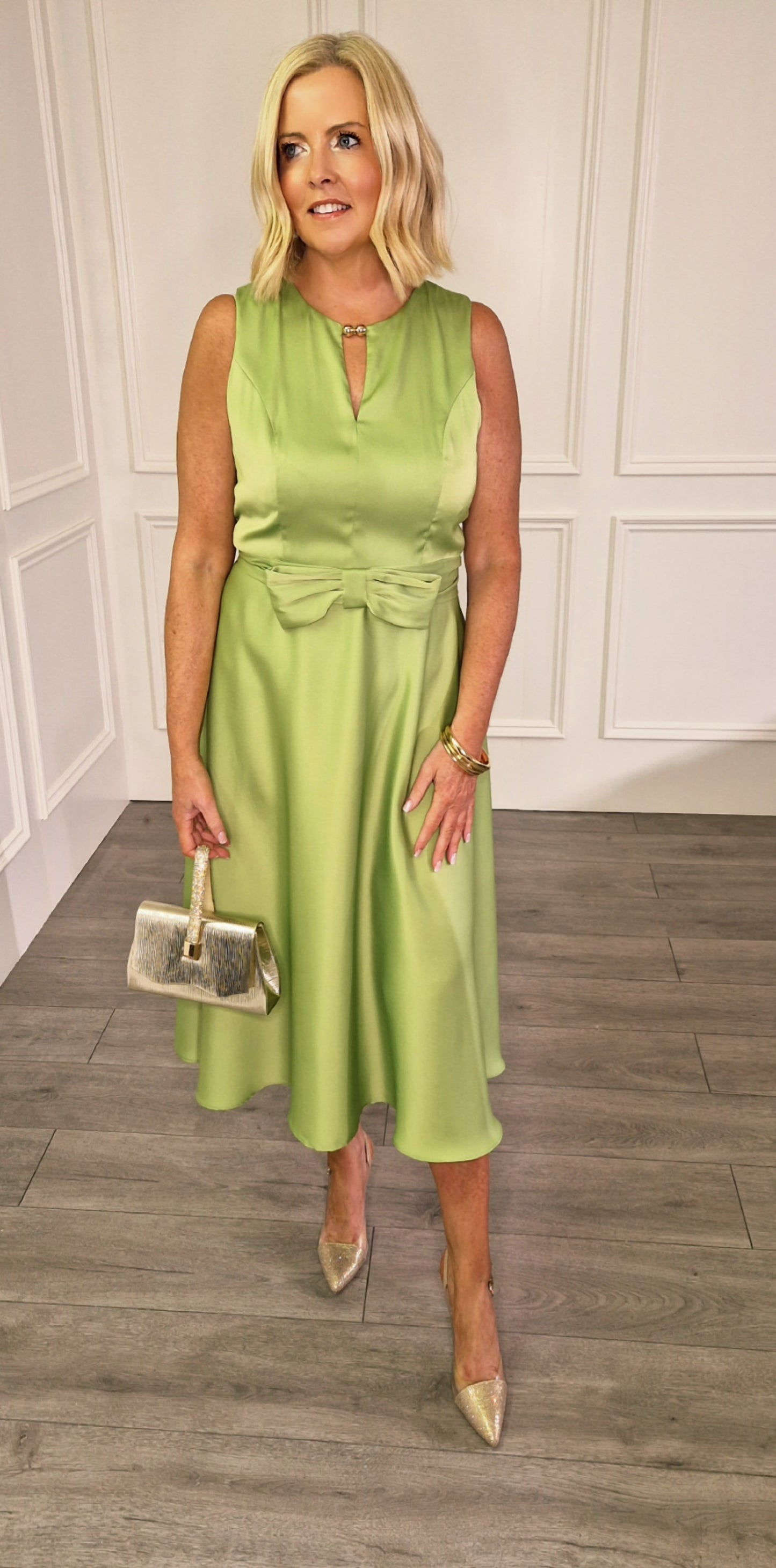 Green With Gold Detail Dress