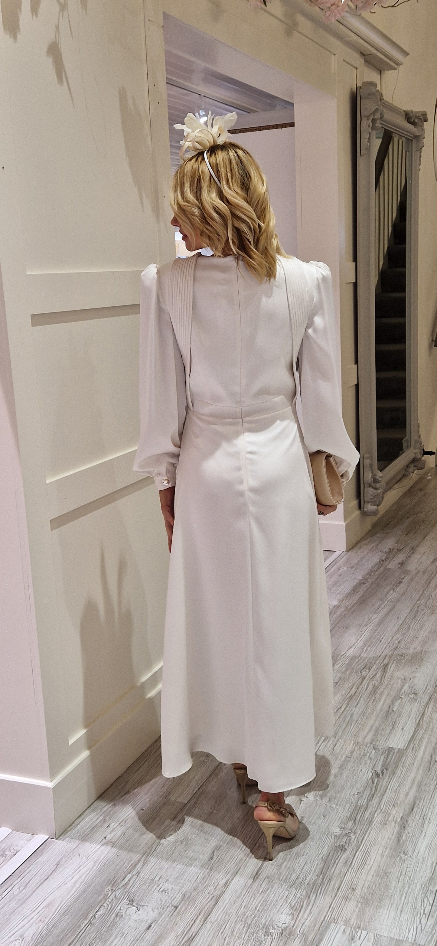 Ecru Pleat Dress