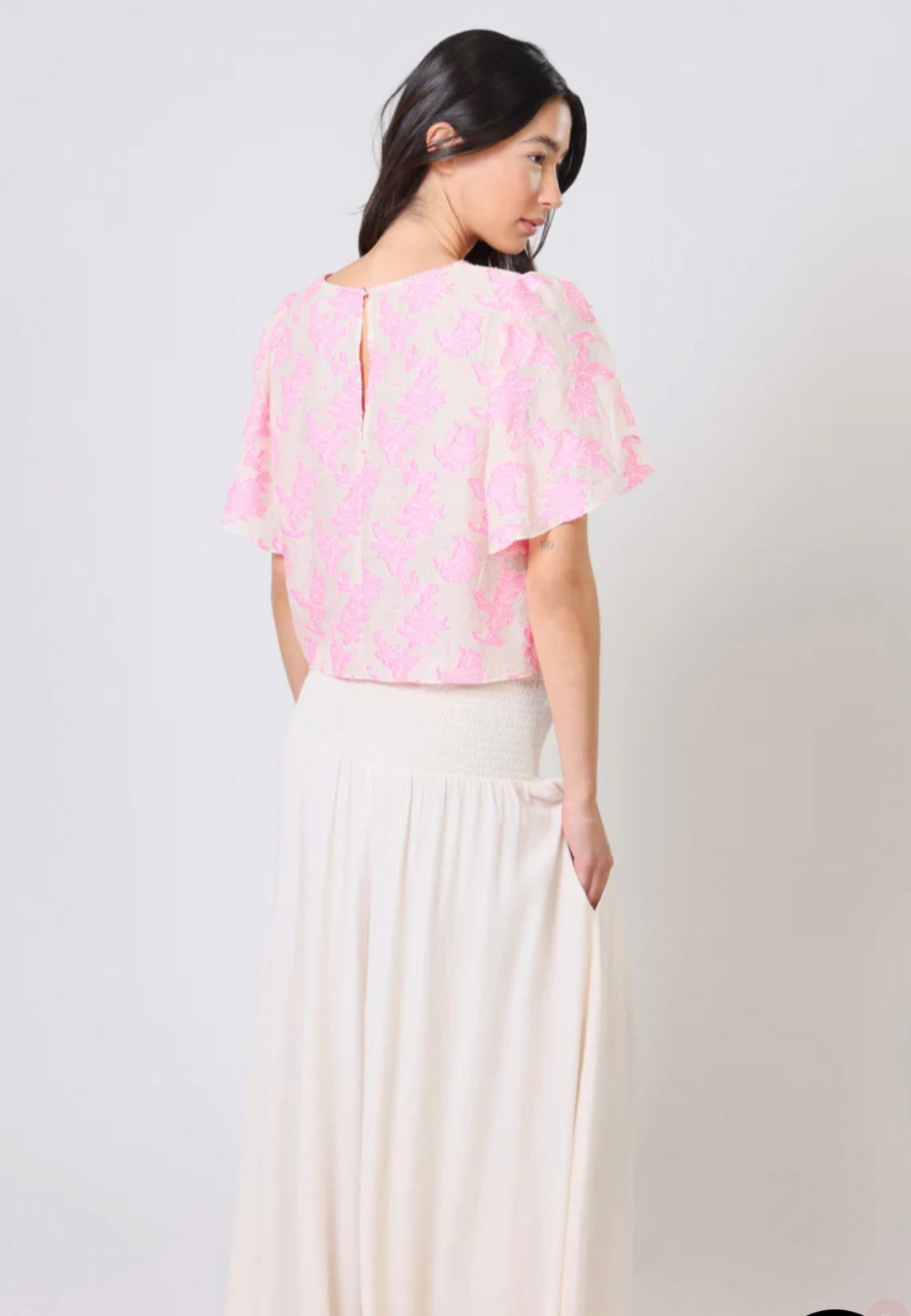 Cream And Pink Dress