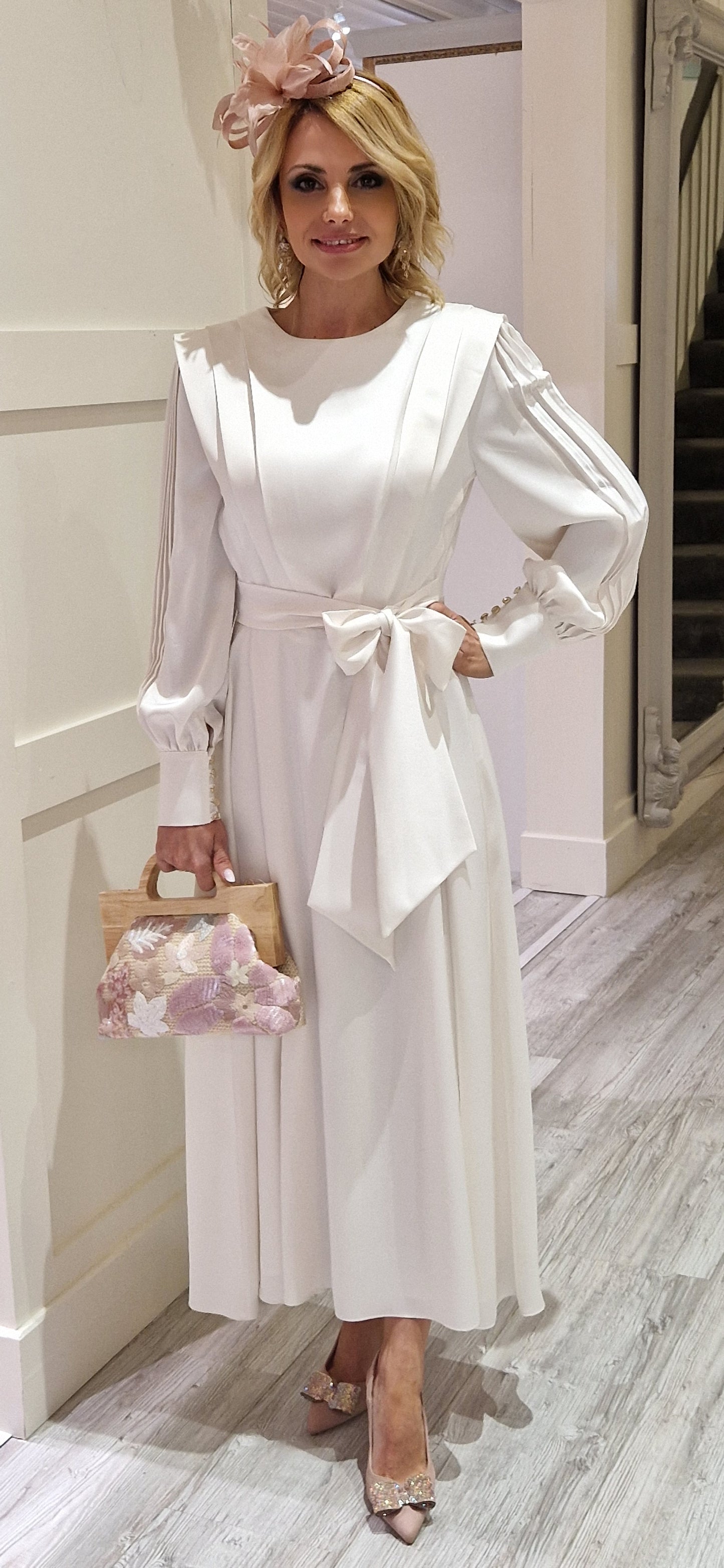 Ecru Pleat Dress