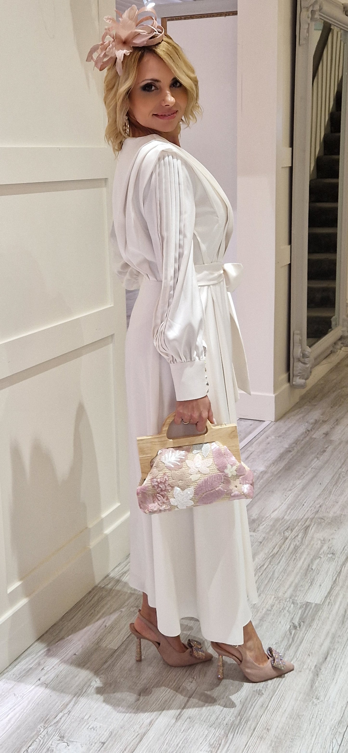 Ecru Pleat Dress