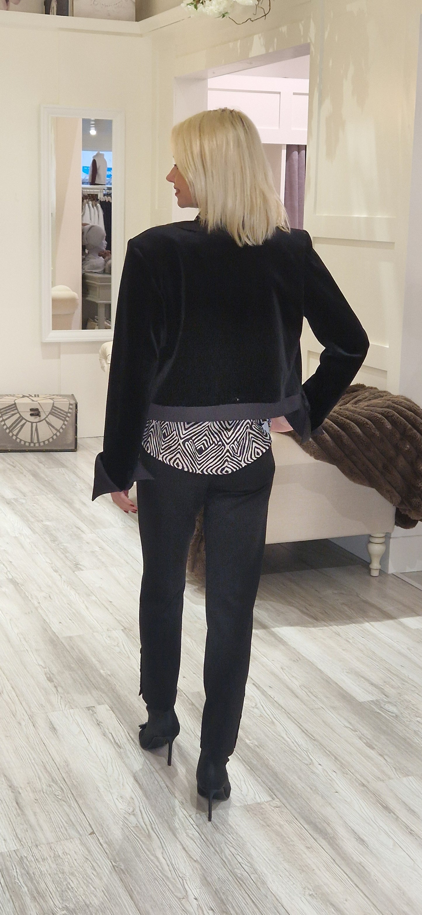 Black & Beige Contentric Diamond Shirt