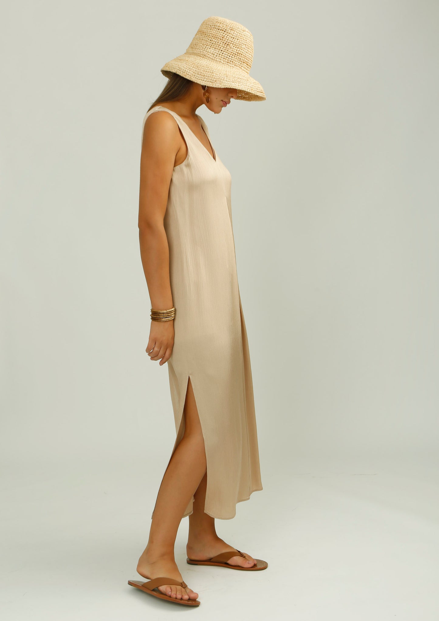 Beige Midi Dress