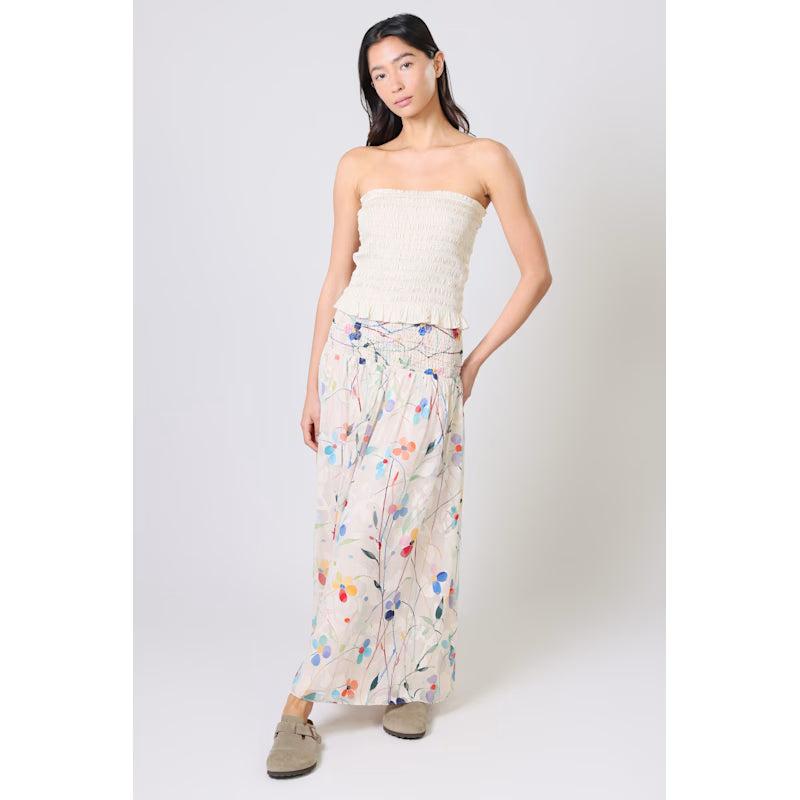 Splendour and Sass White Pastel Floral Aurora Maxi Skirt