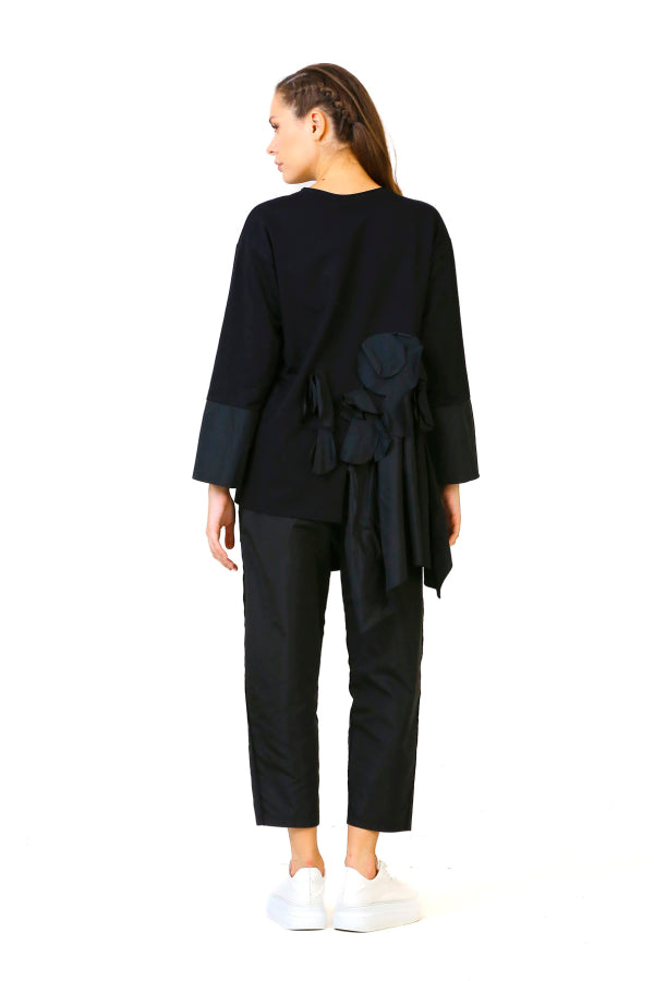 Black Top With Satin Detail