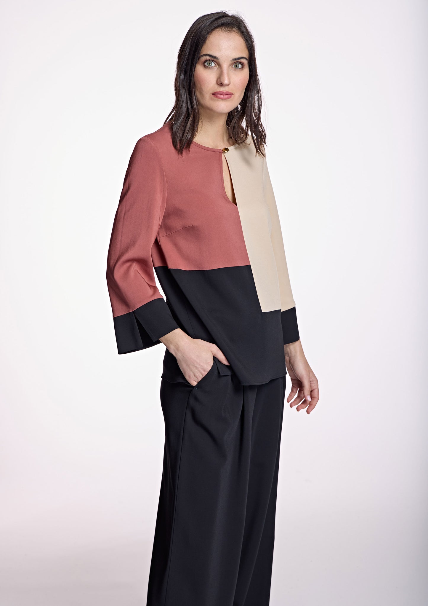 Three-toned blouse