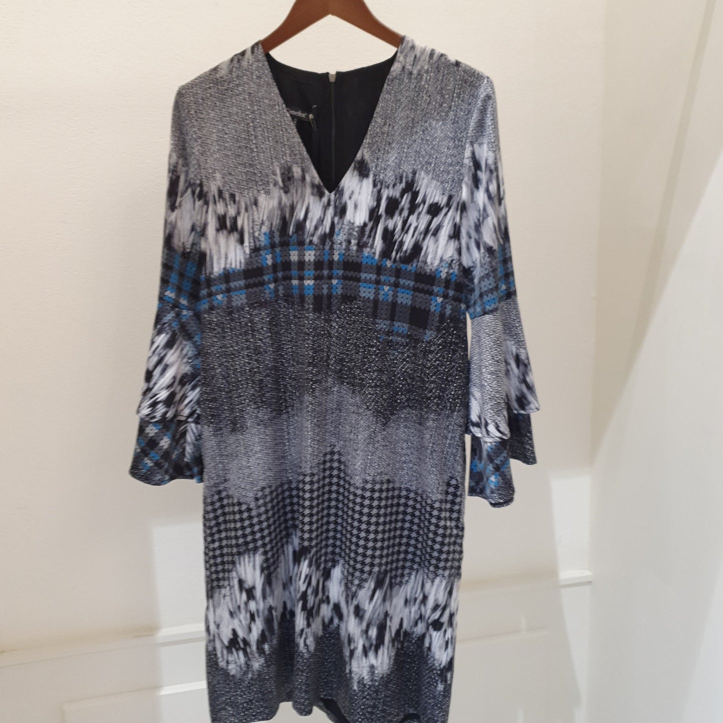 Teal & Black Print Dress