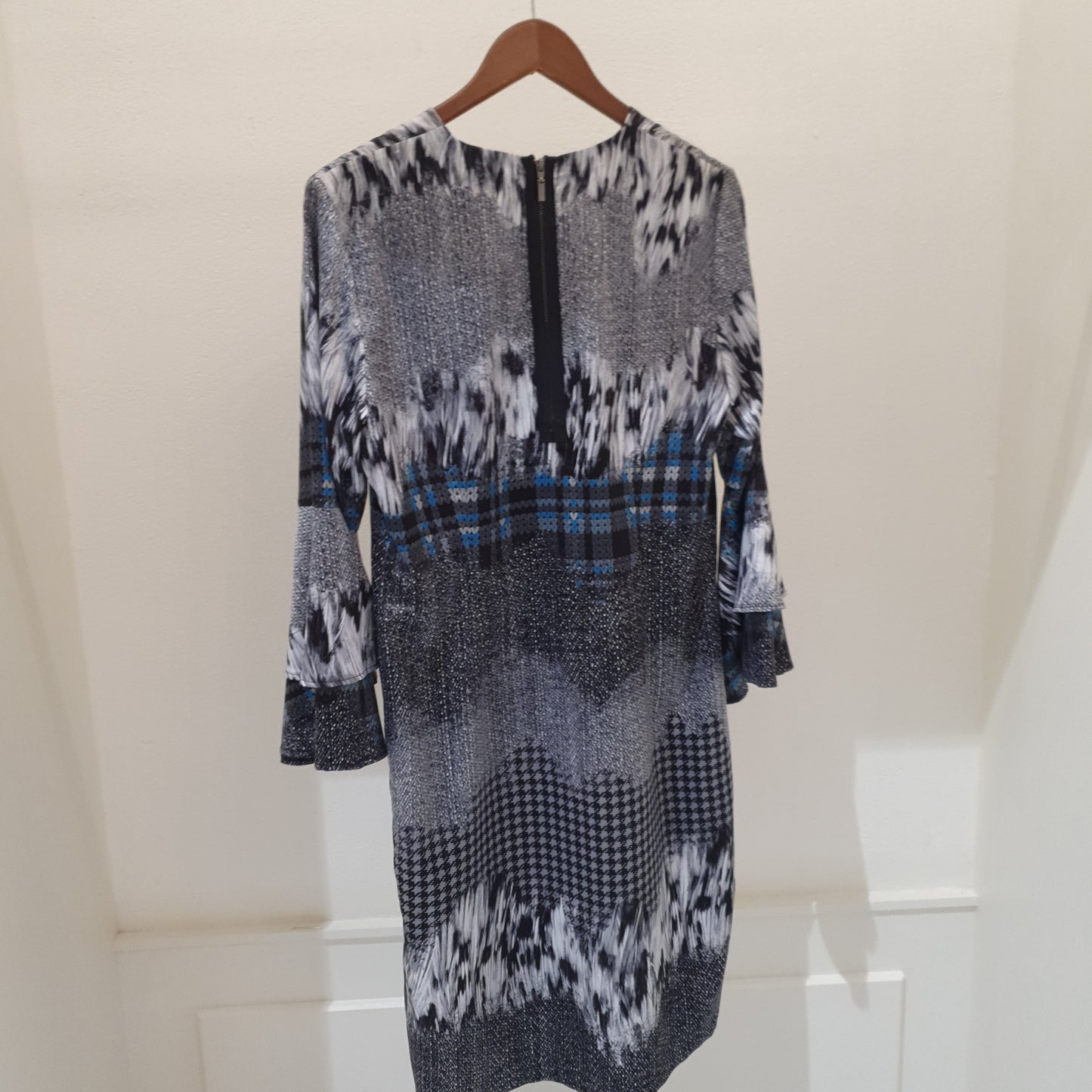 Teal & Black Print Dress