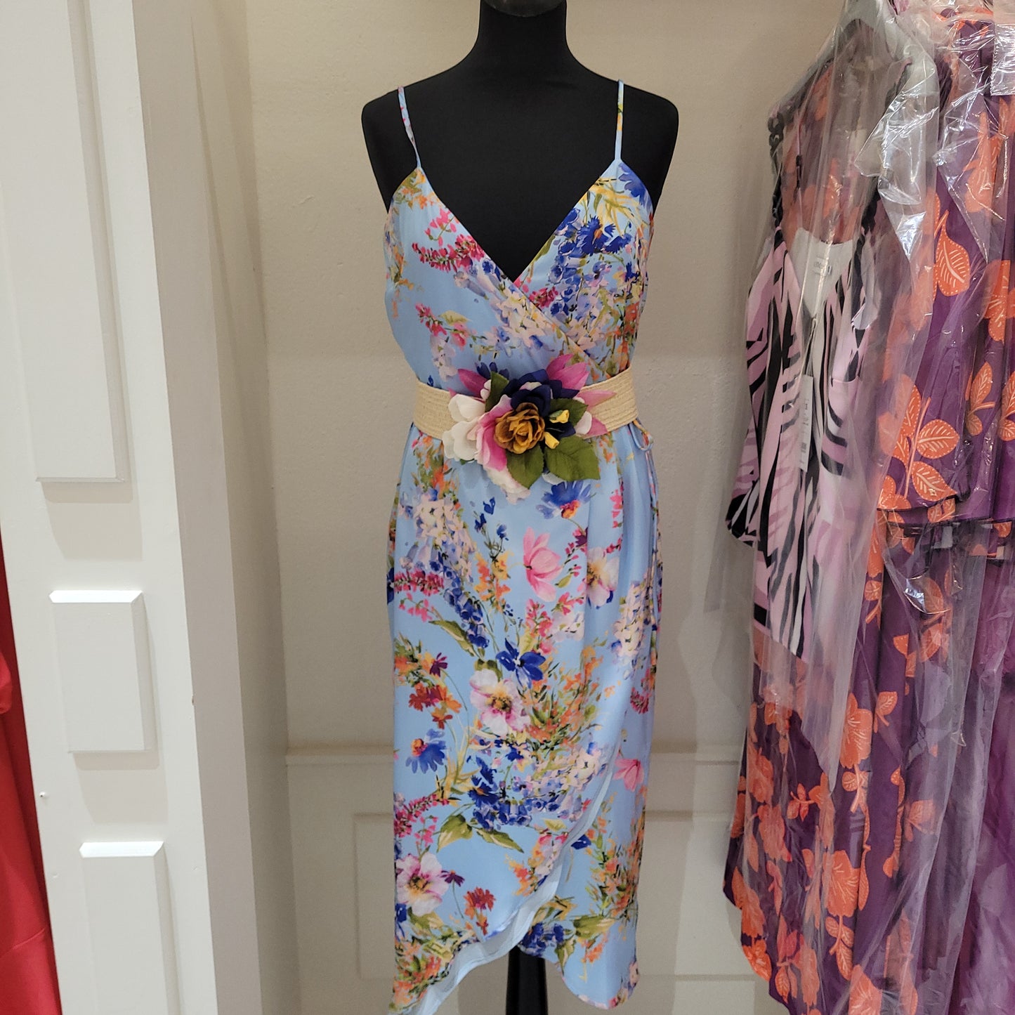 Blue floral Wrap Dress