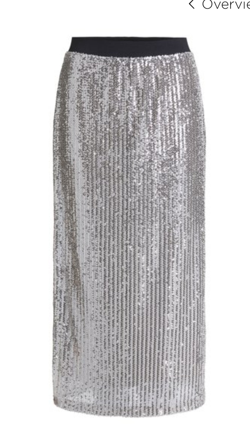 Champagne Sparkle Midi Skirt