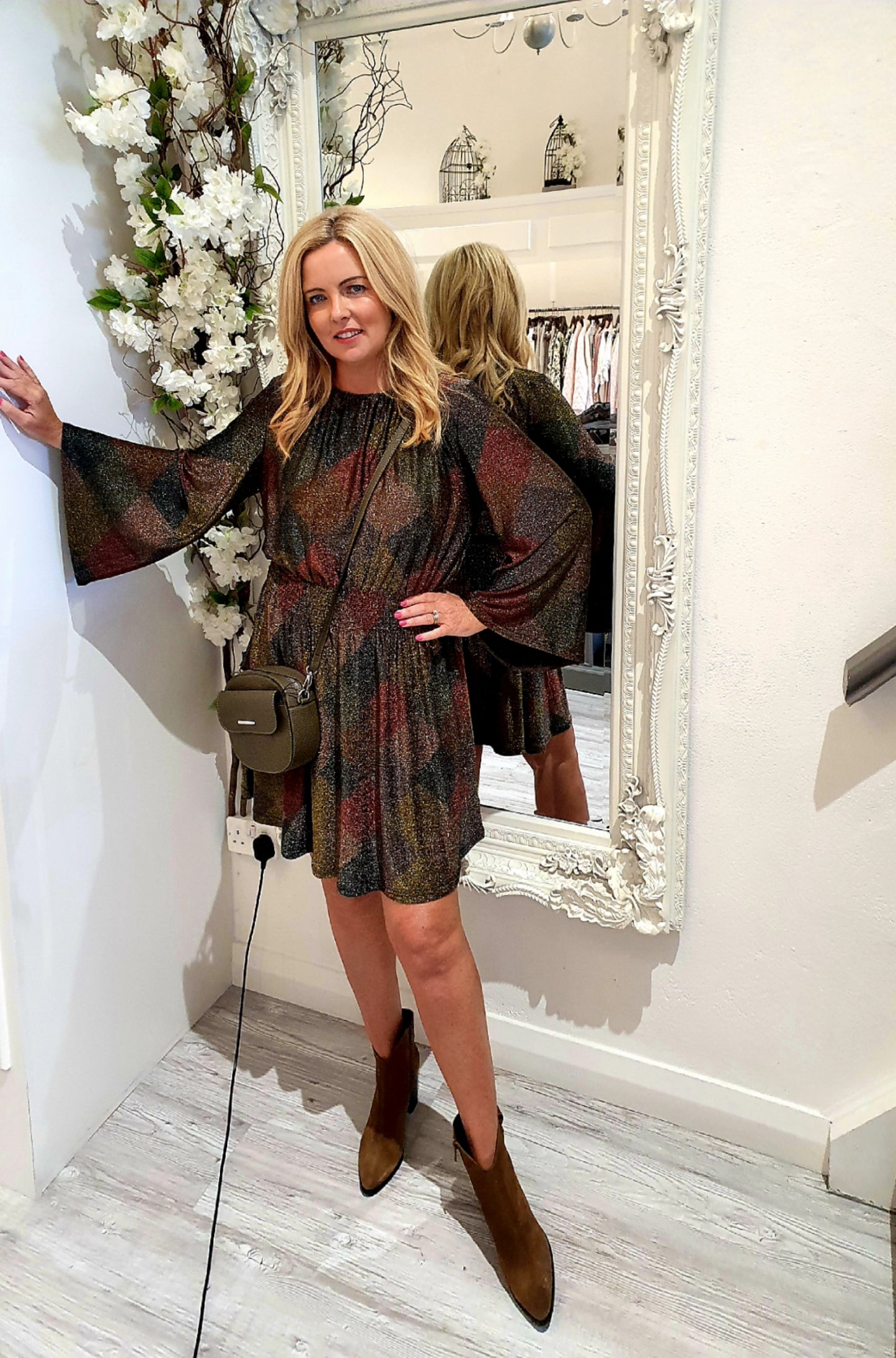 Mellow Shimmer Multi Colour Dress With Elastic Waist
