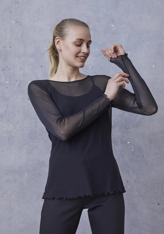 Fifi Black Mesh Top