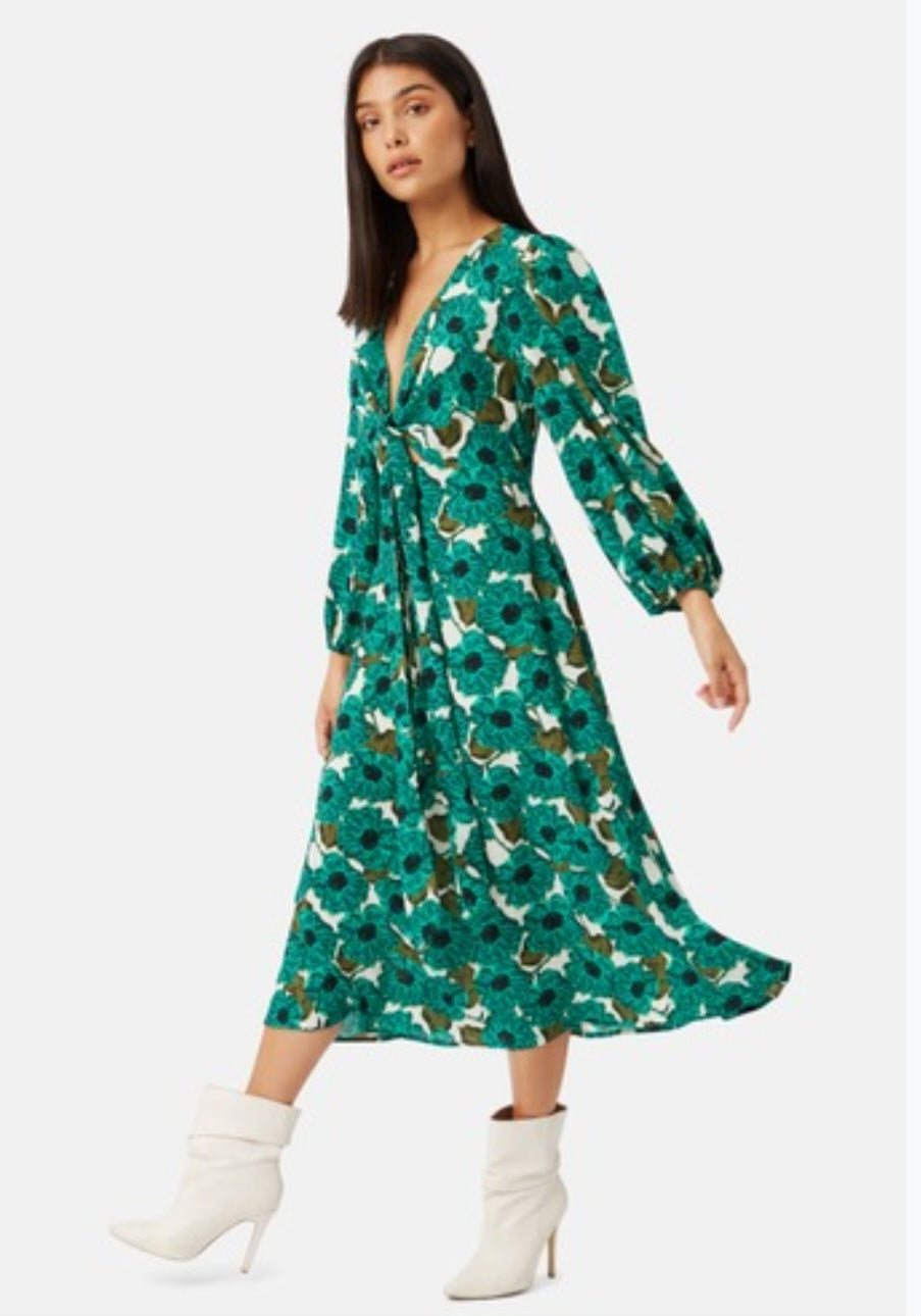 Betsy Green Printed Midi Dress