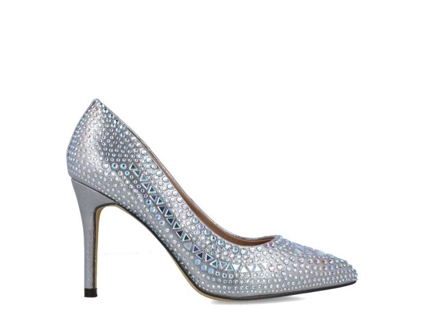 Silver Grey Pointed Toe High Heel