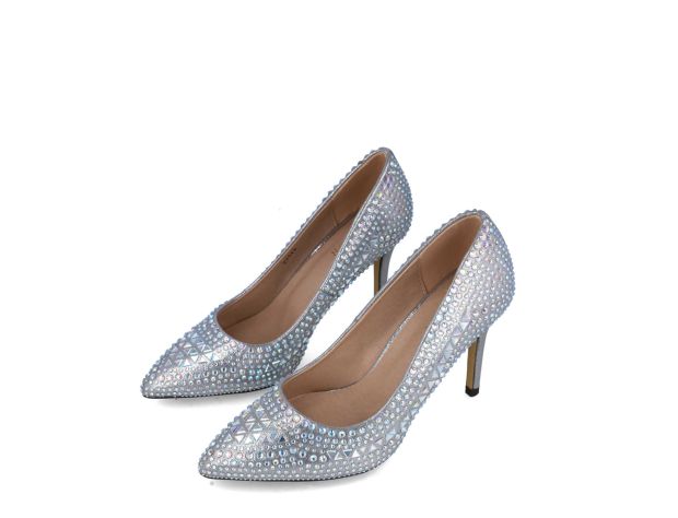 Silver Grey Pointed Toe High Heel