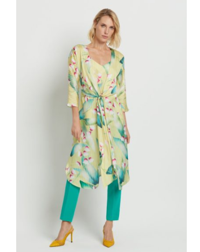 Yellow And Green Three Piece Trousers Set