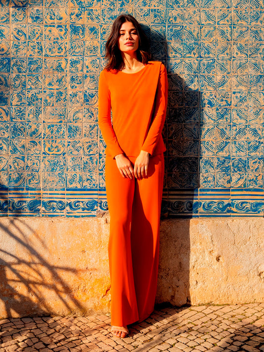 Rust Two Pieces Trousers Suit