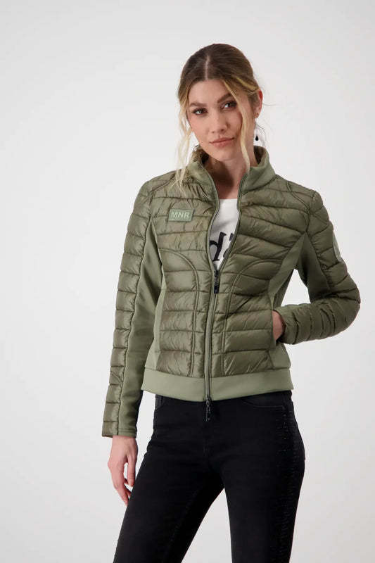 Green Quilted Jacket With Neoprene