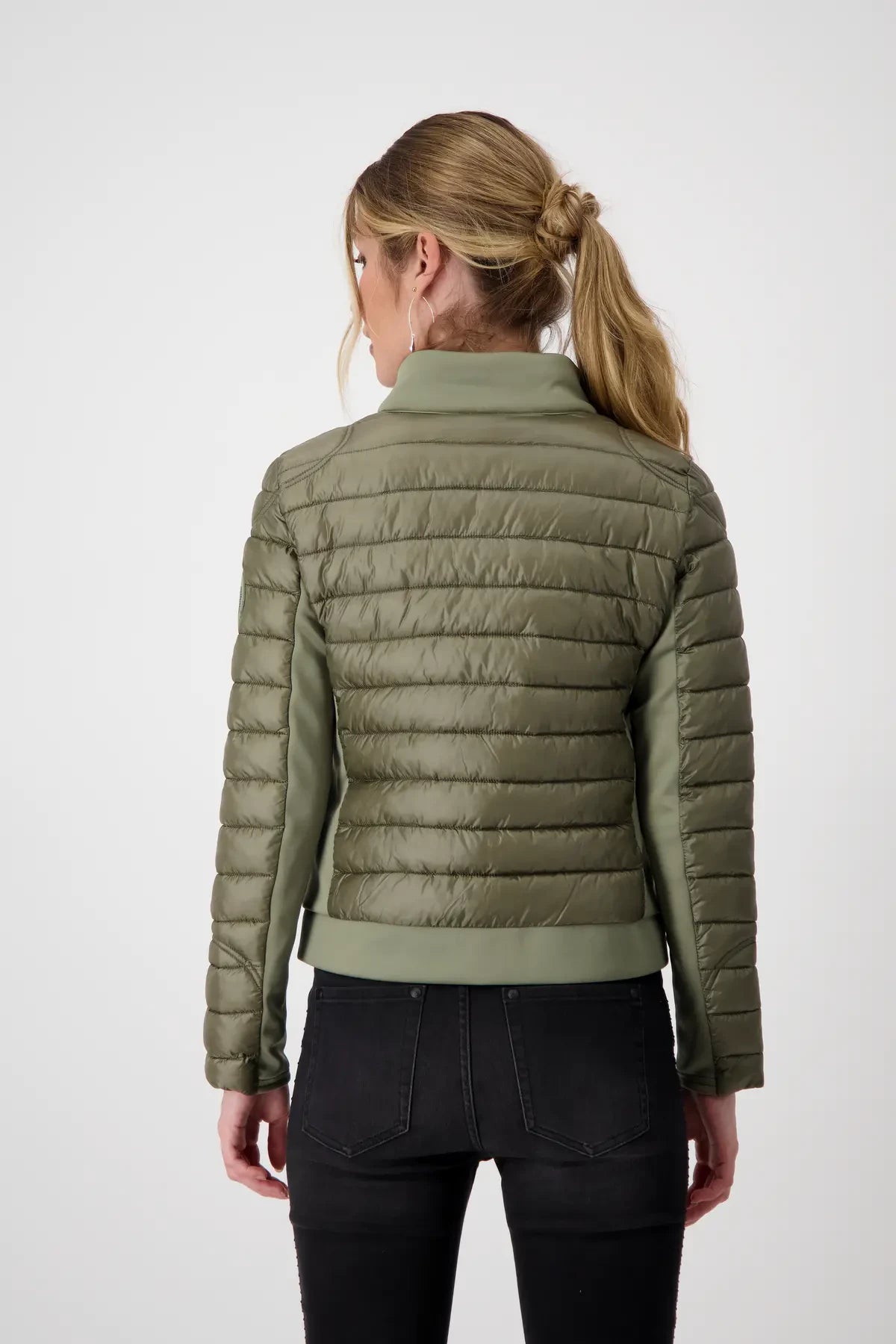 Green Quilted Jacket With Neoprene