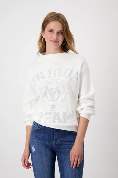 Cream Knit Jumper With Rhinestones