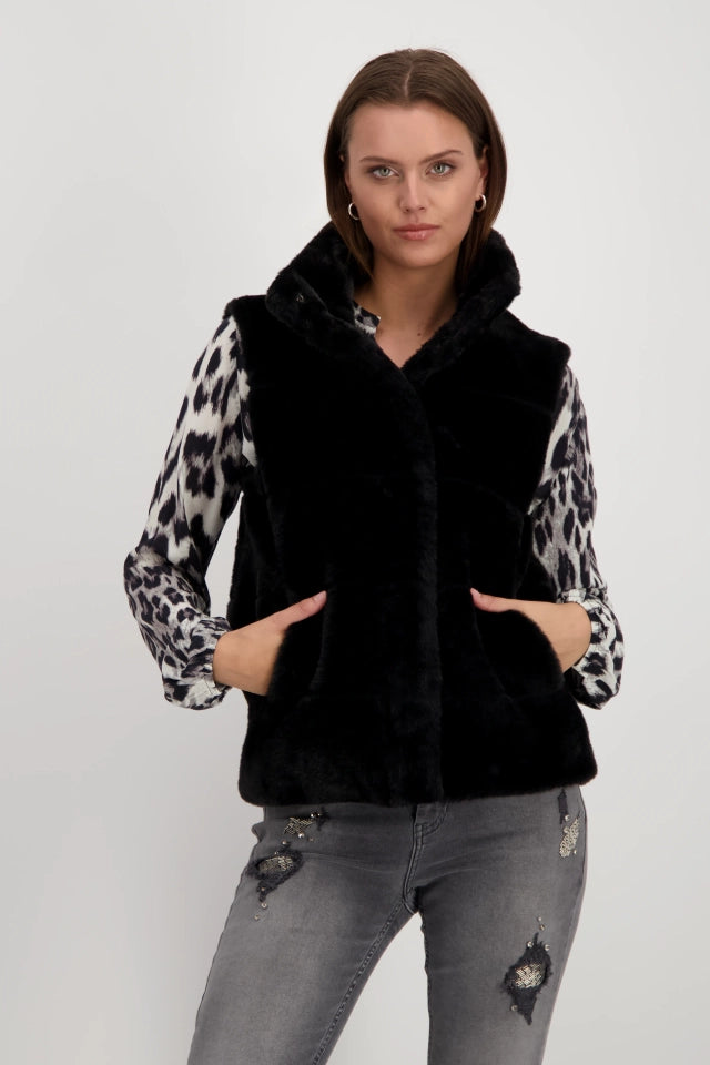 Black Faux Fur Gillet