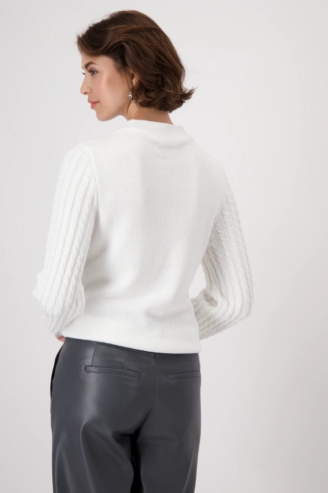 Cream Knit Jumper With Pattern