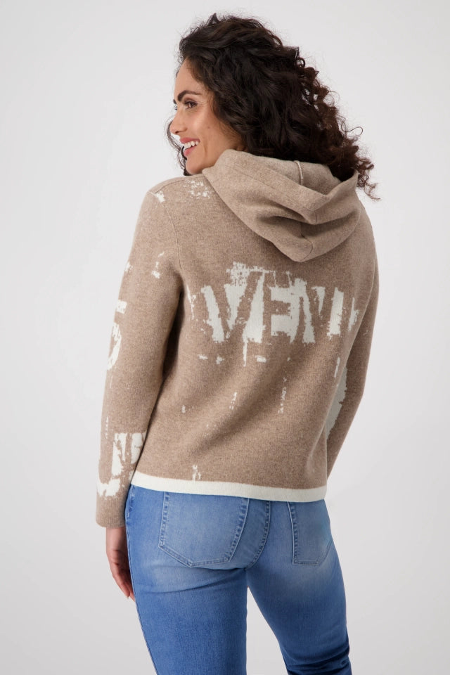 Camel Knit Jumper With Hood