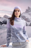 Lilac Knitted Jumper With Mountain Pattern