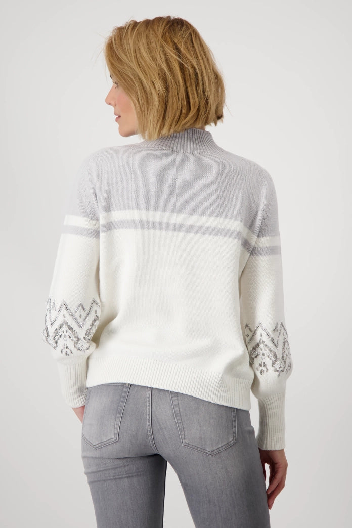 Cream And Grey Knit Jumper