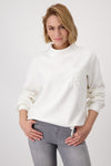 Cream Sweatshirt With 3-D Pattern