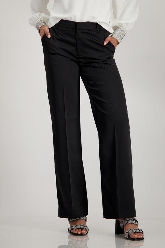 Black Satin Look Trousers