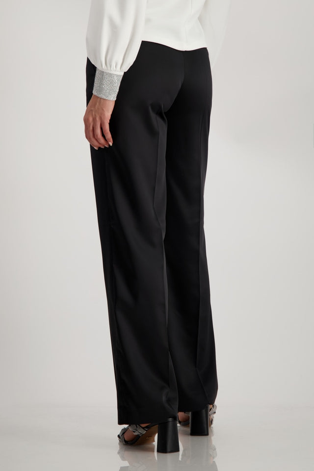 Black Satin Look Trousers