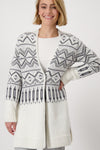 White And Grey Knit Cardigan