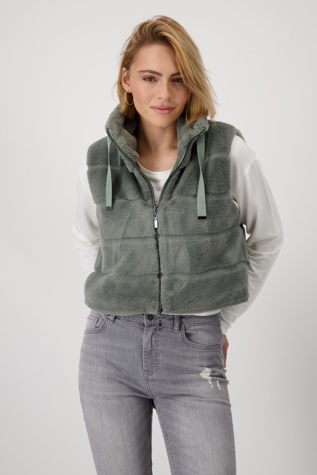 Sage Green Faux Fur Gillet