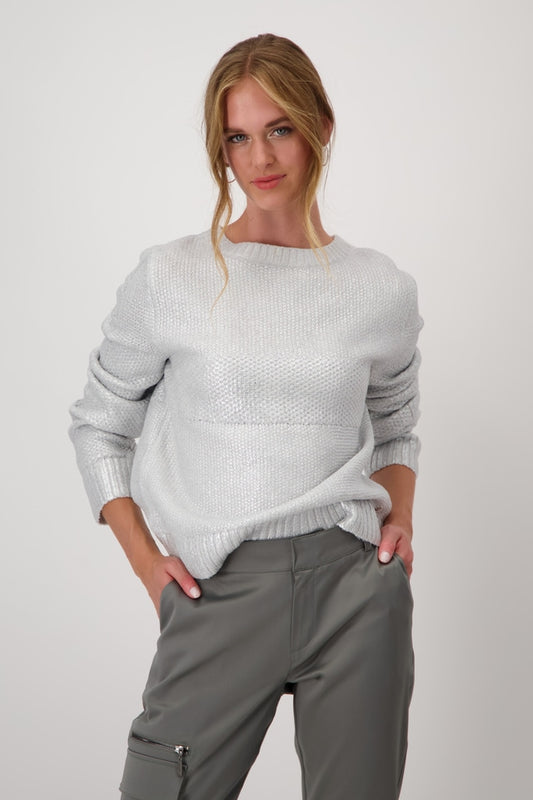 Grey Metallic Knit Jumper