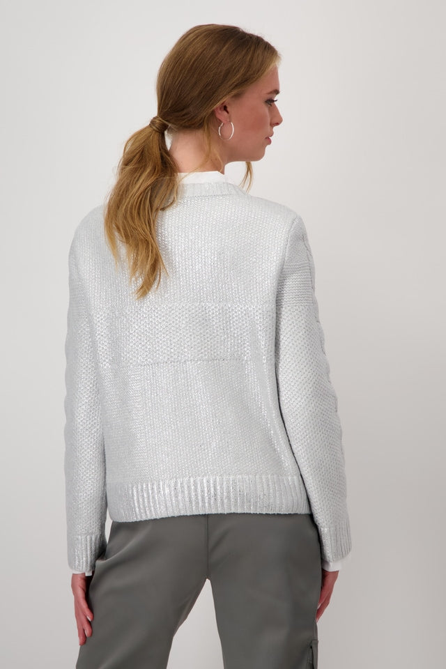 Grey Metallic Knit Jumper