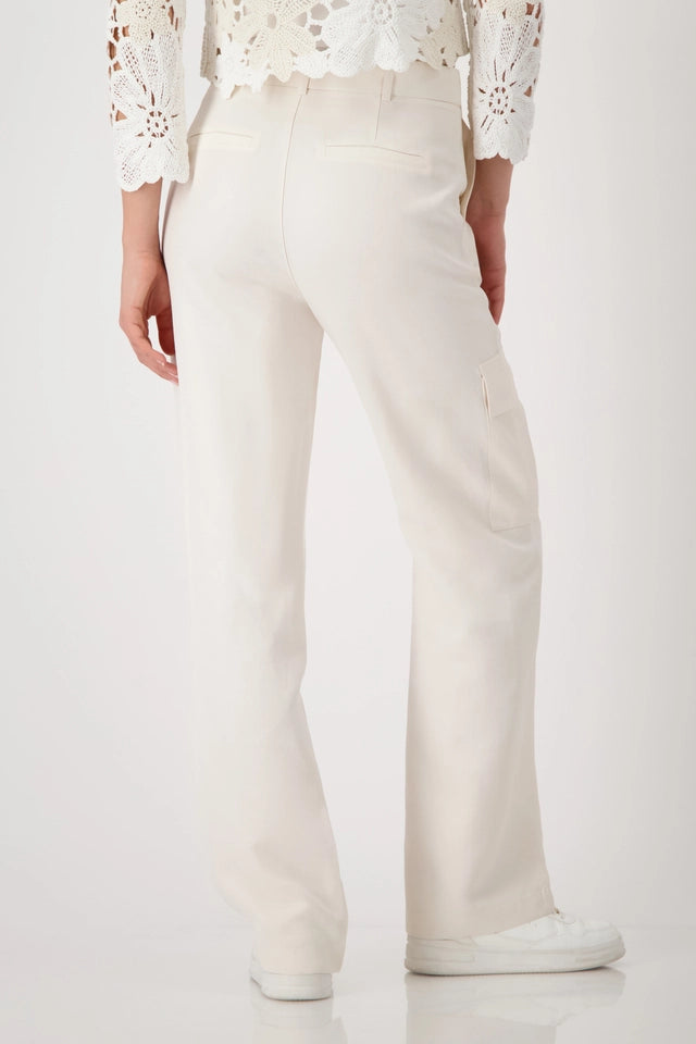 Cream Wide-leg Trousers
