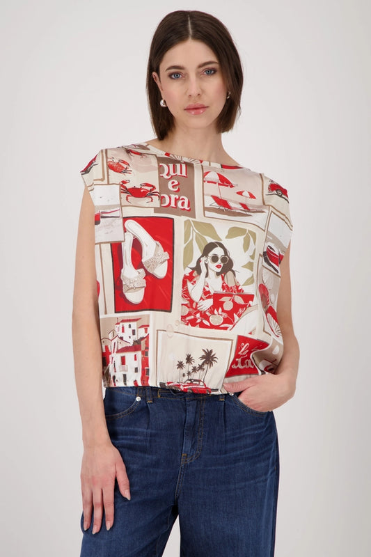 Red Pattern Top