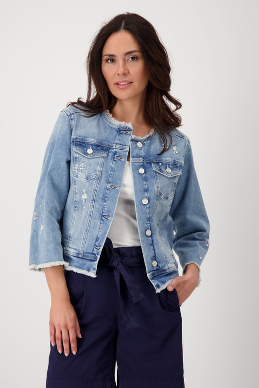 Denim Jacket With Rhinestones