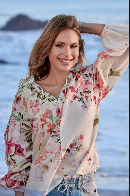 Blouse With Floral Motif