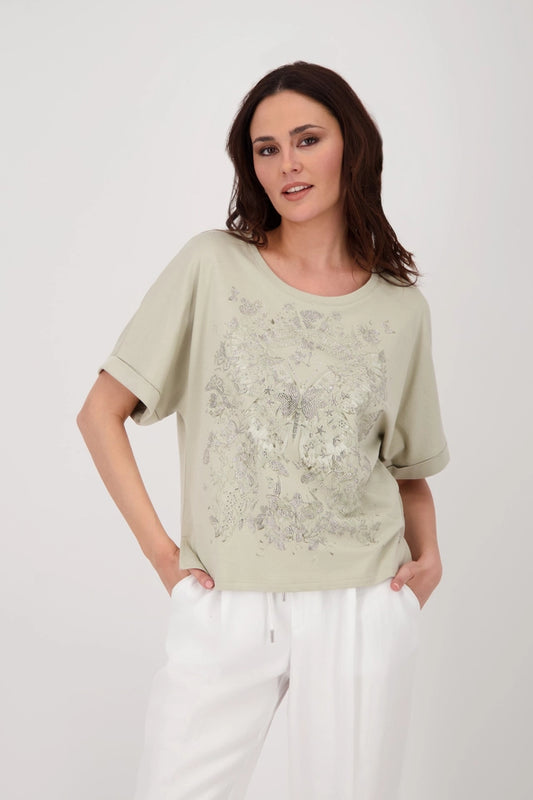 Bamboo Top With Butterfly Print
