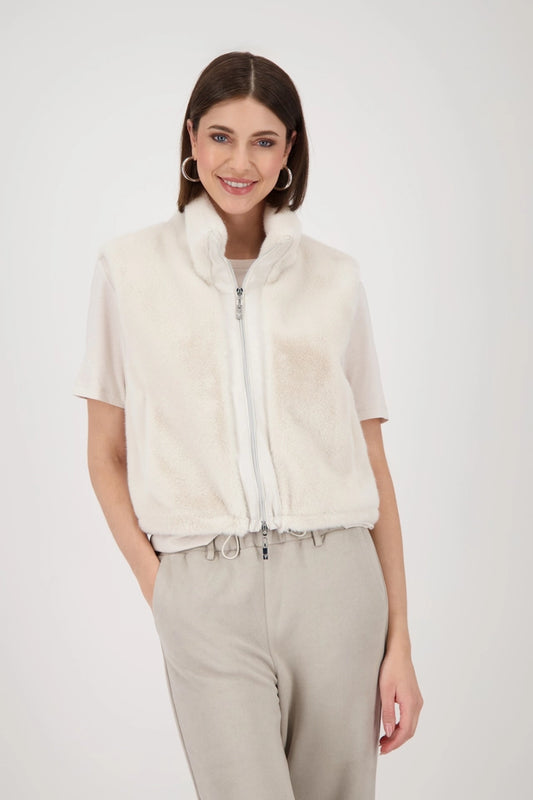 Faux Fur Cream Gilet