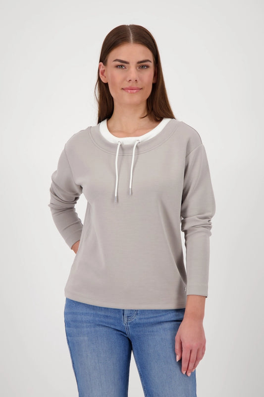 Sweatshirt Greige With Decorative Detail