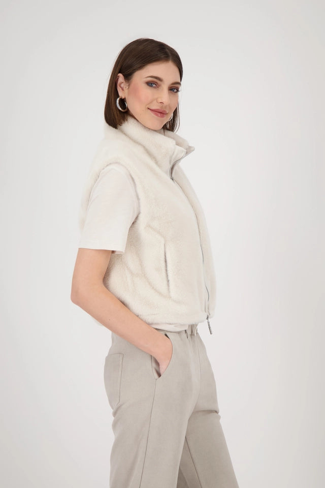 Faux Fur Cream Gilet