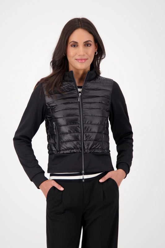 Black Quilted Jacket With Neoprene