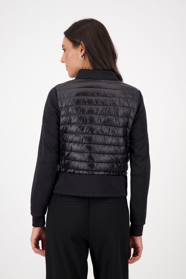 Black Quilted Jacket With Neoprene