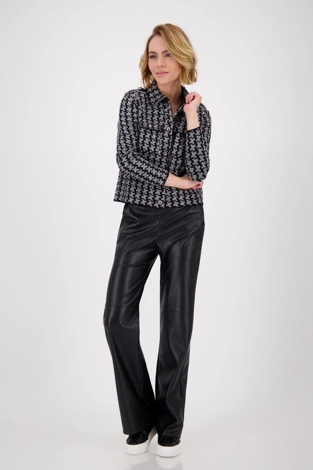 Cardigan With Houndstooth Pattern