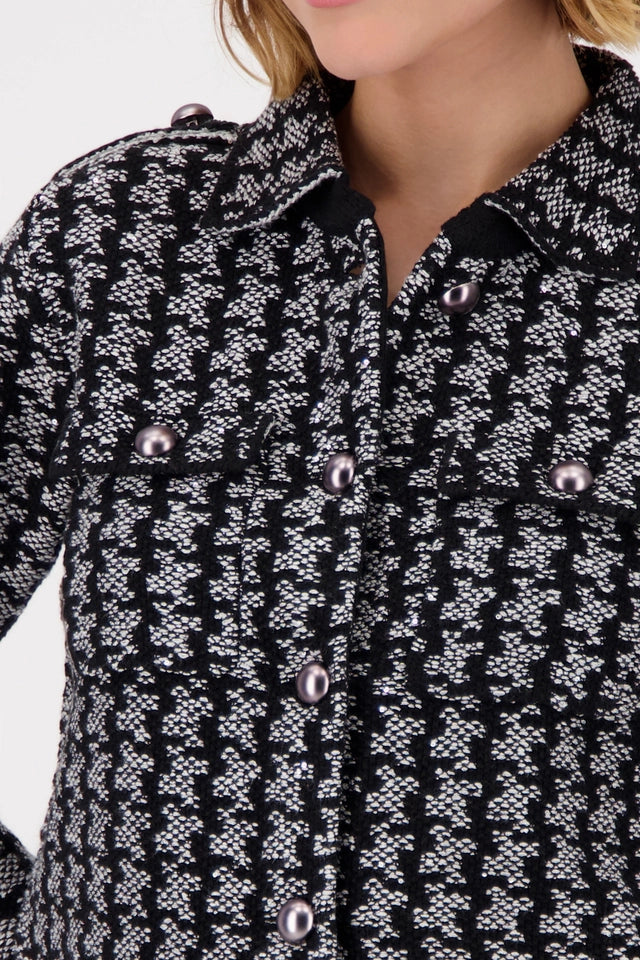 Cardigan With Houndstooth Pattern