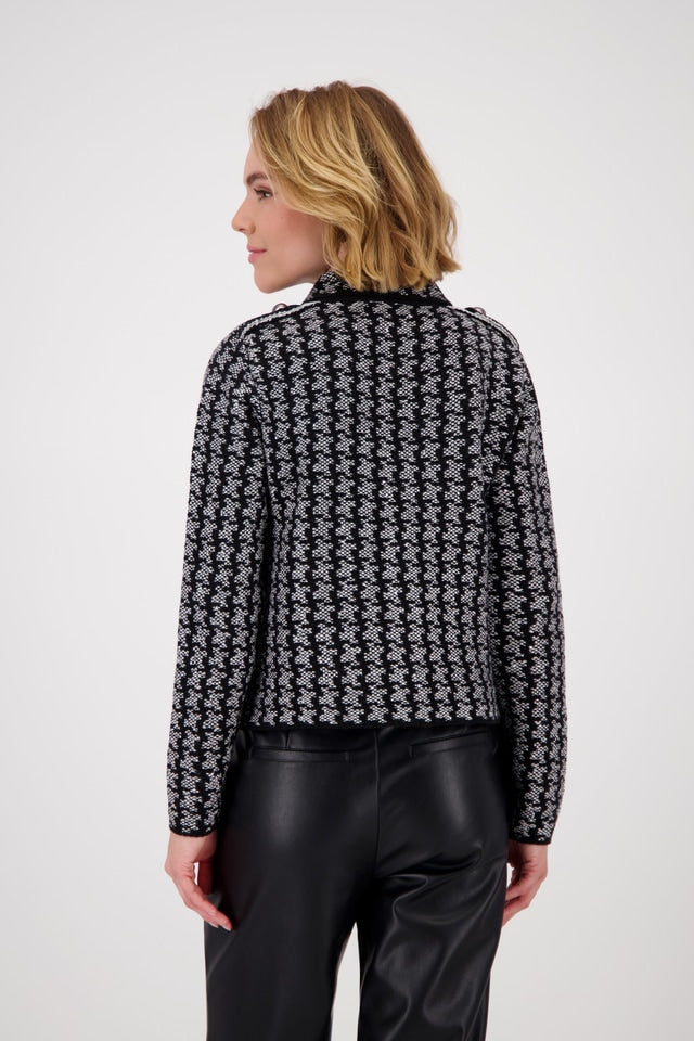 Cardigan With Houndstooth Pattern